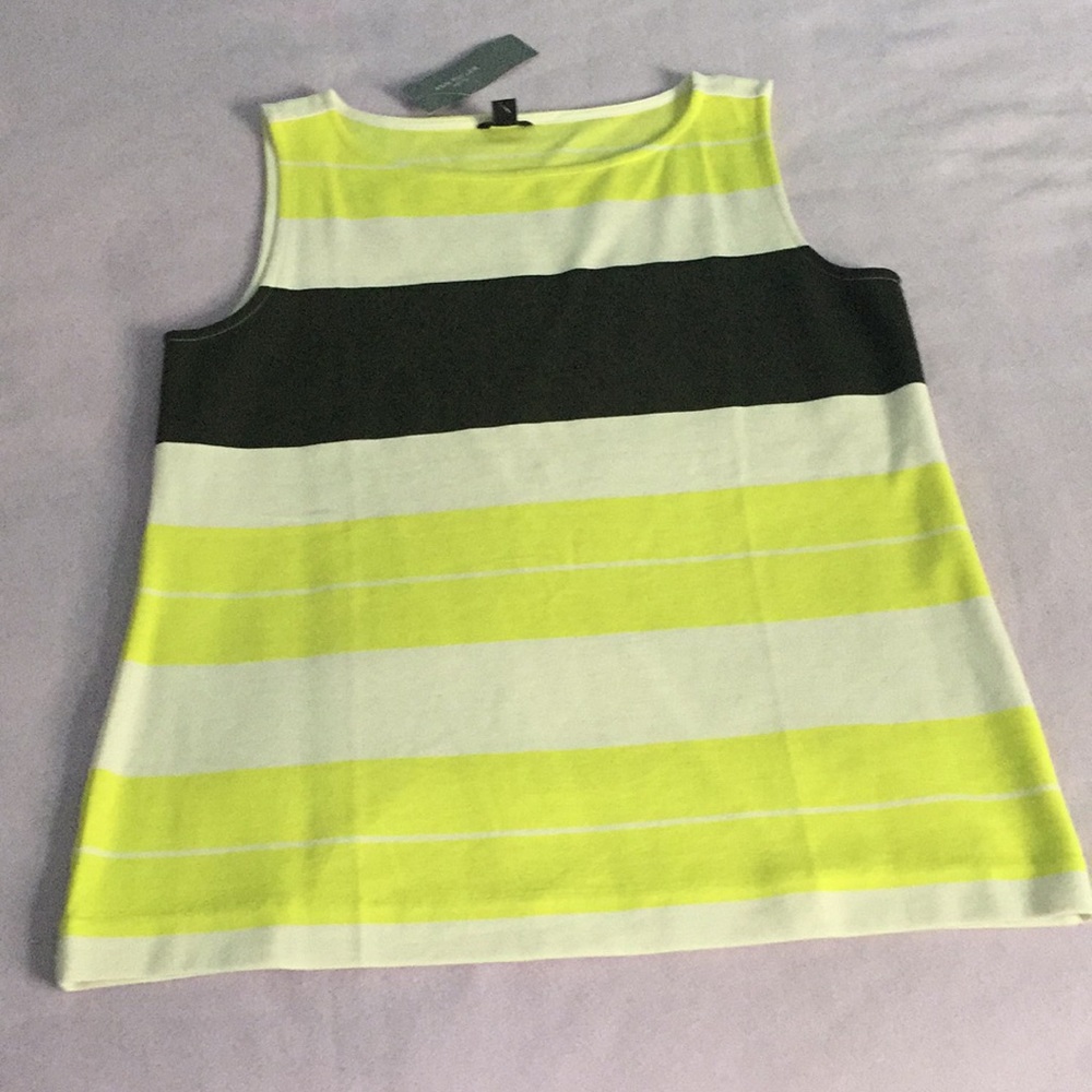 NWT Ann Taylor Petite Striped Ponte Shell